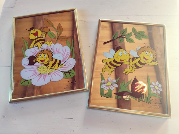 2 cadres miroirs Maya l'abeille - TF1 - 1978 - Le Sélectionneur - Brocante en ligne