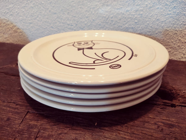 5 assiettes publicitaires vintages Esso - Modèle chat - Le Sélectionneur - Brocante en ligne