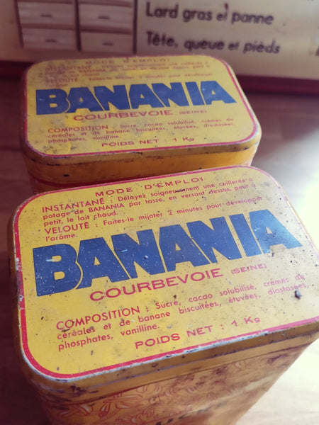 2 boites vintages en fer Banania sucre et riz - Années 50/60 - Le Sélectionneur - Brocante en ligne