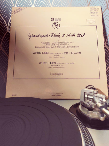 Vinyle single 33 tours Grandmaster Flash "White Lines" 1983 - Le Sélectionneur - Brocante en ligne