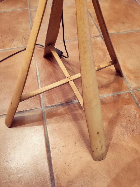 Lampadaire vintage en bambou, paille et rotin - Le Sélectionneur - Brocante en ligne