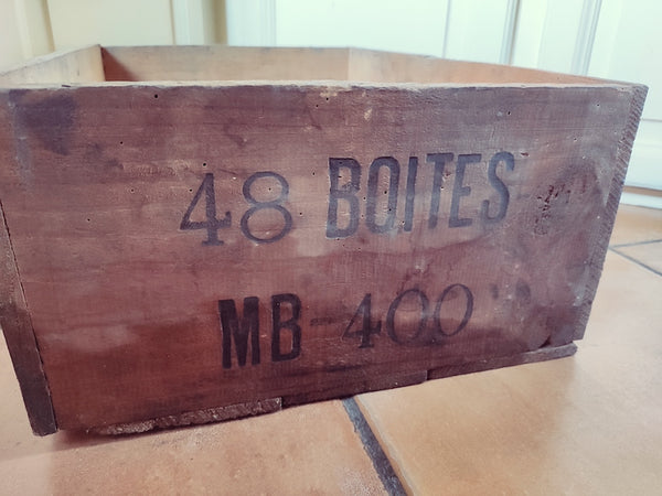 Caisse en bois vintage Lait Mont Blanc