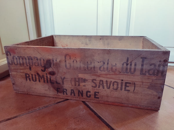 Caisse en bois vintage Lait Mont Blanc