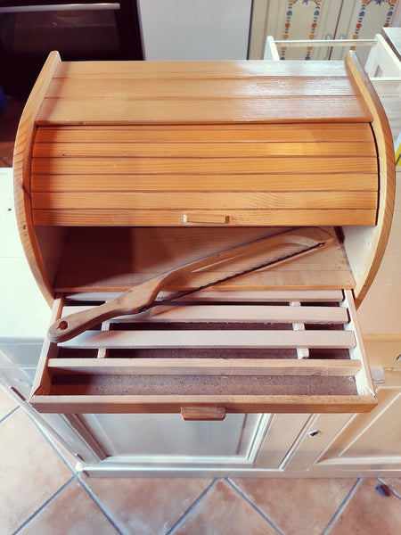 Boite à pain vintage avec son couteau - Années 80