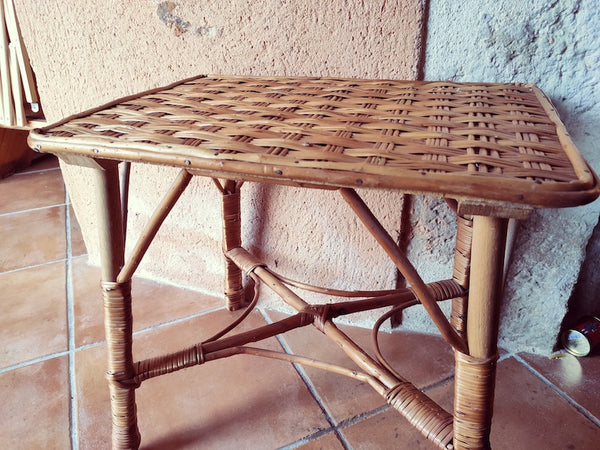 Table d'appoint en rotin - Années 70