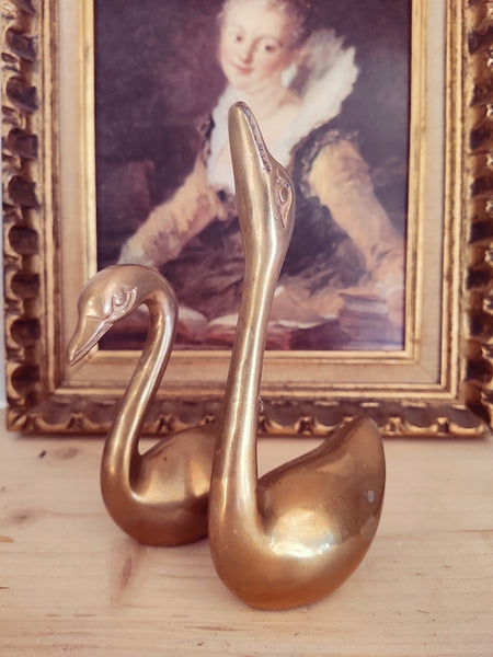 Lot 2 cygnes / baleine en laiton vintages