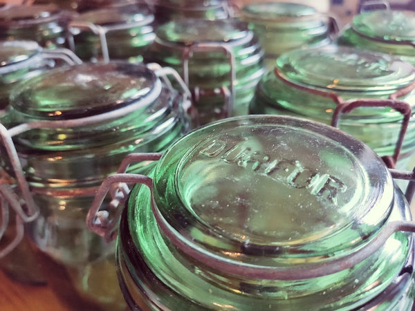 Bocal / conserve vintage Durfor en verre vert - 1 litre