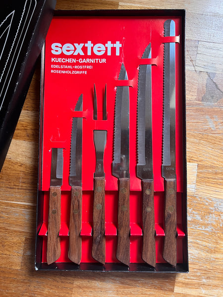 Ensemble de cuisine vintage Sextett en acier inoxydable et palissandre - Germany - 80'S