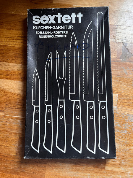 Ensemble de cuisine vintage Sextett en acier inoxydable et palissandre - Germany - 80'S
