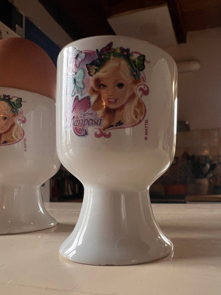 Paire de coquetiers vintages Barbie Mariposa - Mattel - 2000