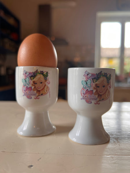 Paire de coquetiers vintages Barbie Mariposa - Mattel - 2000