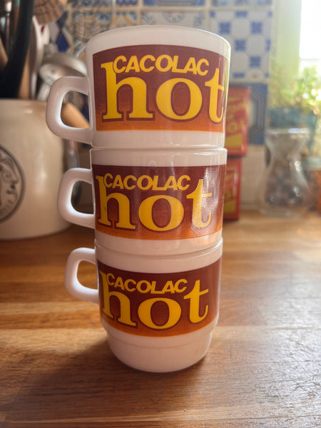 3 tasses vintages Cacolac Hot - Arcopal France