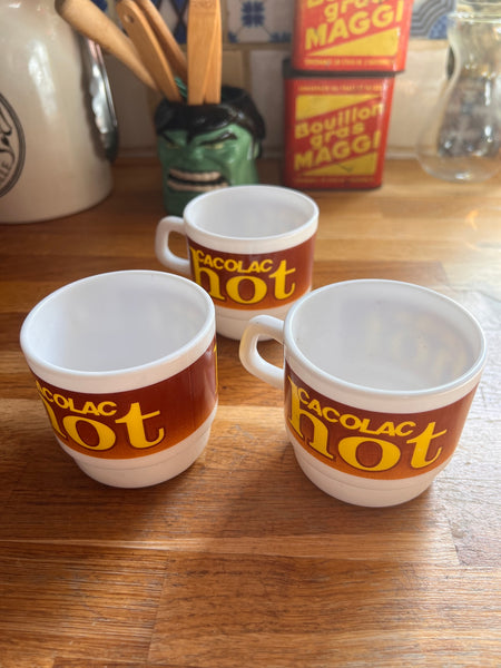 3 tasses vintages Cacolac Hot - Arcopal France