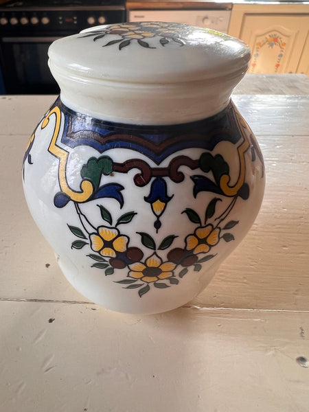 Pot de moutarde vintage Moutarde Louit Bordeaux en Opalex France - 70'S