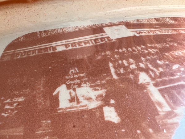 Grand plat vintage en céramique La Grande Boucherie Première