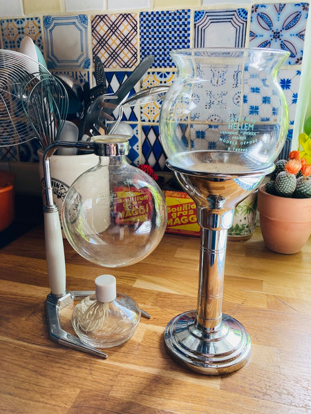 Cafetière vintage à dépression Hellem 8 tasses complète