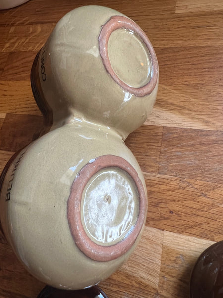 Duo de pots vintages en grès Beurre et confitures