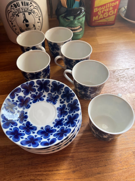Tasse et sous-tasse vintage en porcelaine "Mon Amie" par Marianne Westman pour Rörstrand (Sweden) - 80'S