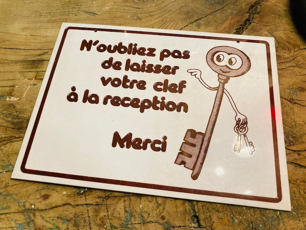 Panneau d'information vintage d'hôtellerie