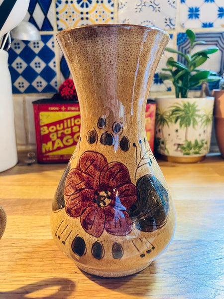 Service à café vintage en terre cuite vernissée 9 pièces
