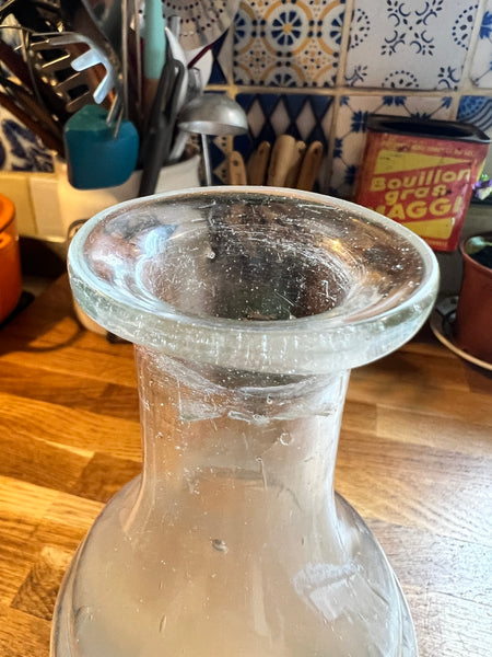 Carafe vintage Goudron Jifran Bordeaux en verre soufflé - Années 30/40