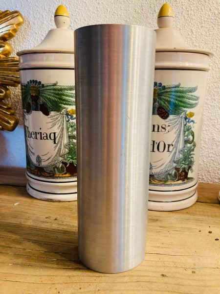 Thermomètre vintage de table en acier brossé