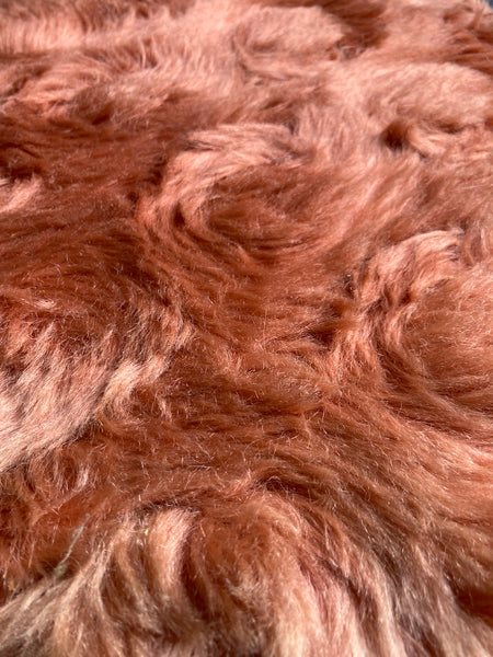 Chaise moumoute Pelfran vieux rose vintage - Années 60