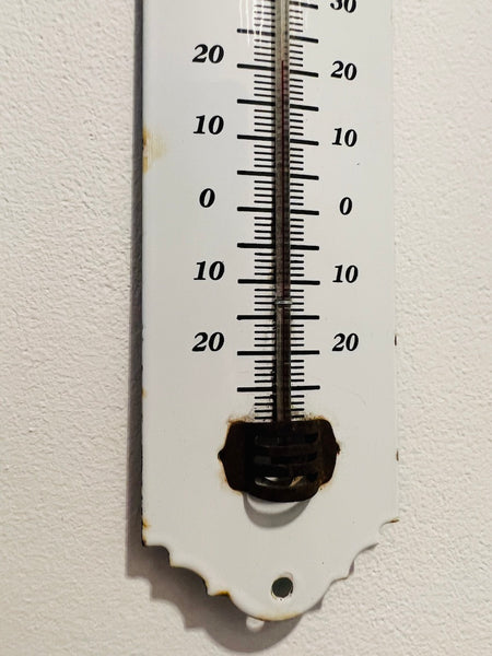Thermomètre vintage en tôle émaillée