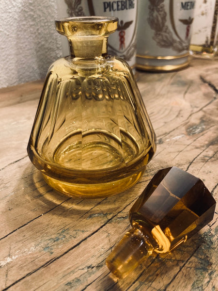 Flacon de toilette / parfum art déco vintage en cristal de Bohème - 1920/1940