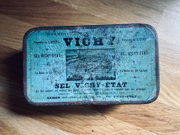 Lot de 2 boites anciennes pastilles et sel Vichy - Etat