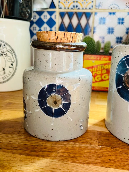 Ensemble de 2 pots en grès à l'esprit scandinave - 1970