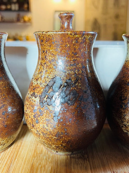 4 pots de cuisine vintage en grès Le Refuge