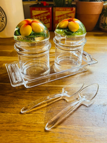 Service à confiture vintage en plexiglas