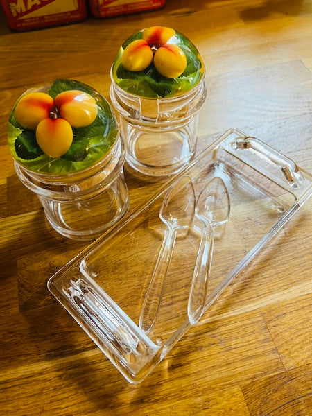 Service à confiture vintage en plexiglas