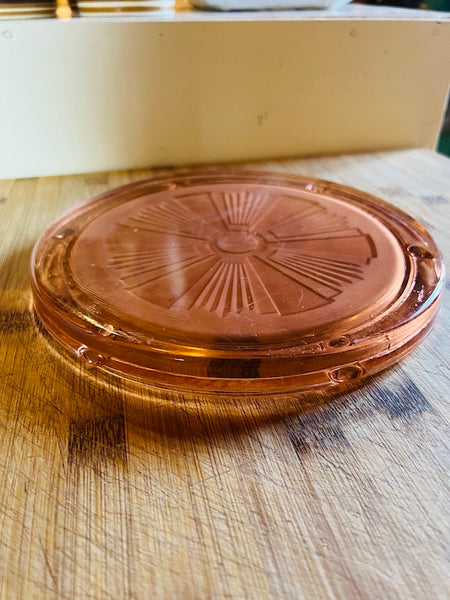 Dessous de plat vintage en verre rose