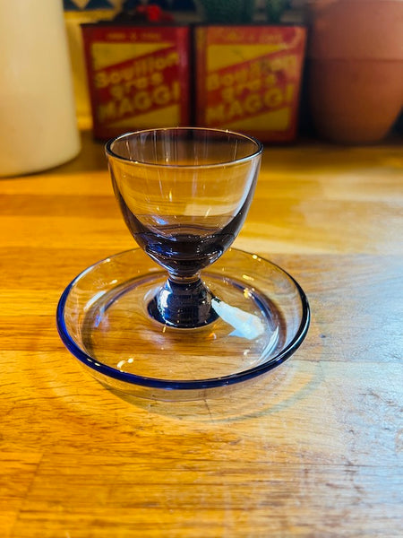 4 coquetiers vintages multicolores en verre