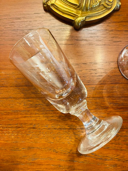 2 verres à absinthe vintages épais soufflés à la bouche - Début XXième
