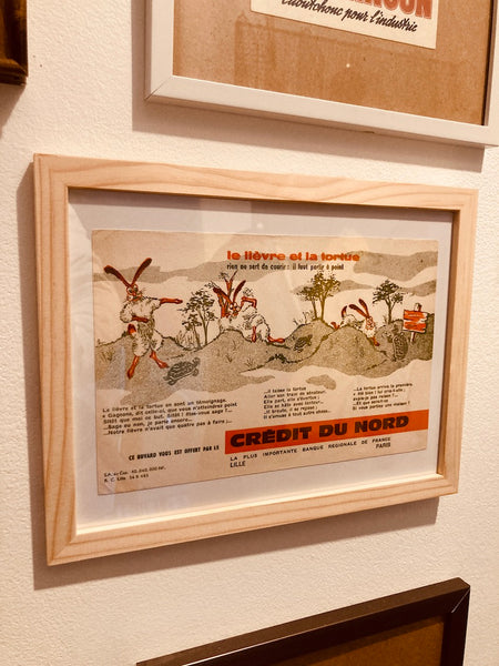 Buvard publicitaire vintage Crédit du Nord encadré