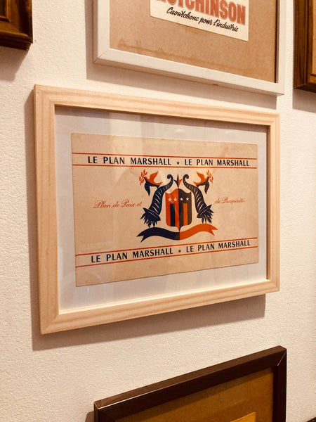 Buvard publicitaire vintage Le Plan Marshall encadré