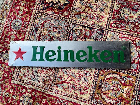 Plaque métallique de bar vintage Heineken - 68cm