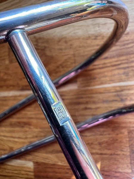 Porte-bouteille vintage en métal argenté - Années 70 - Italy