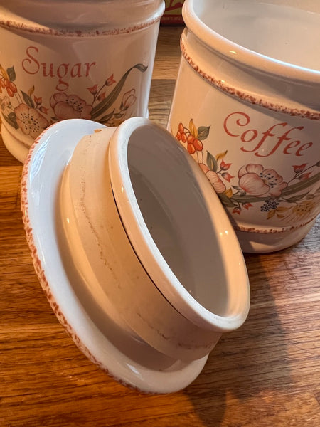 3 pots de cuisine vintages en faïence anglaise Hornsea Season Pottery