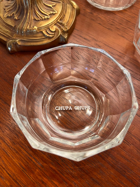 Coupelle en verre publicitaire vintage Chupa Chups - Made in Italy