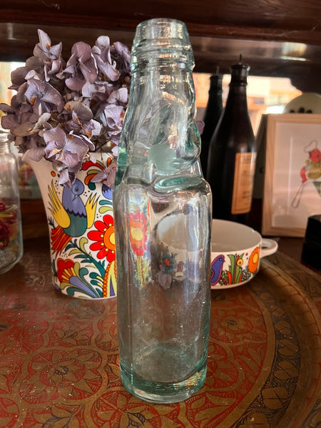 Bouteille de bière vintage à bille en verre