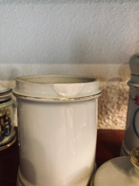 2 pots à pharmacie / d'apothicaire Opium et Iodum vintages