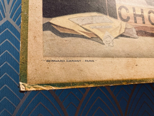 Carton publicitaire Chocolat Menier Bernard Carant d'après F. Bouisset - 1978