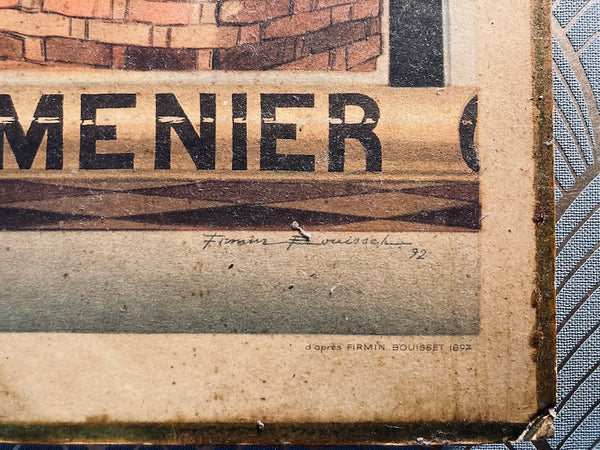 Carton publicitaire Chocolat Menier Bernard Carant d'après F. Bouisset - 1978