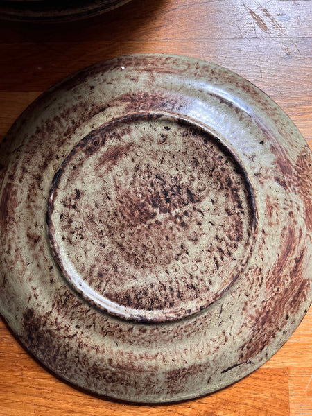 Service à huitres vintage en céramique formé d'un plateau et 12 assiettes