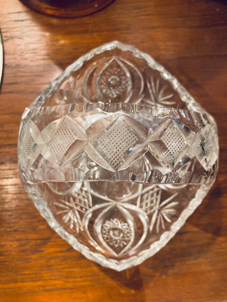 Panier en cristal à anse vintage