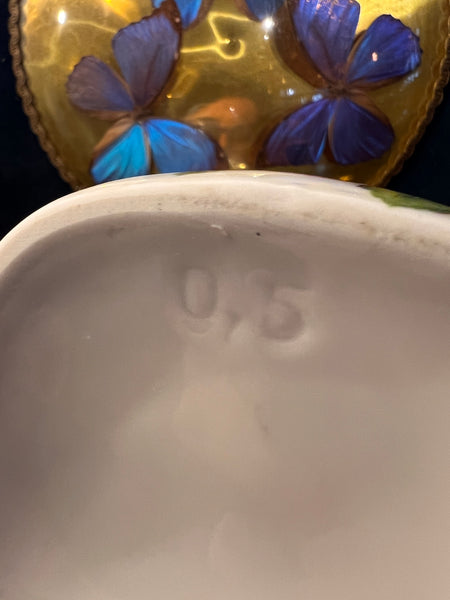 Bouteille vintage à eau de vie Mirabelle en porcelaine
